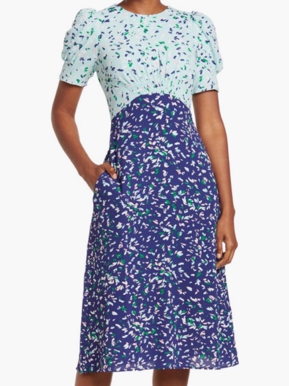 Blue and Teal Patterned Dress